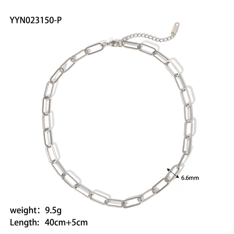 201 Stainless Steel 18K Gold Plated Hip-Hop Streetwear Plating Solid Color Bracelets Necklace