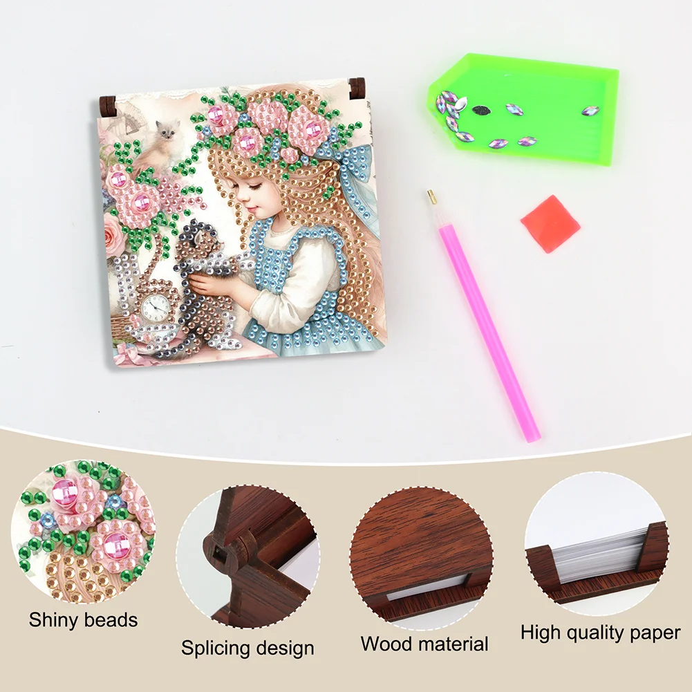 DIY Girl Diamond Painting Note Box Paper 160 Sheets of Paper for DIY Art Craft