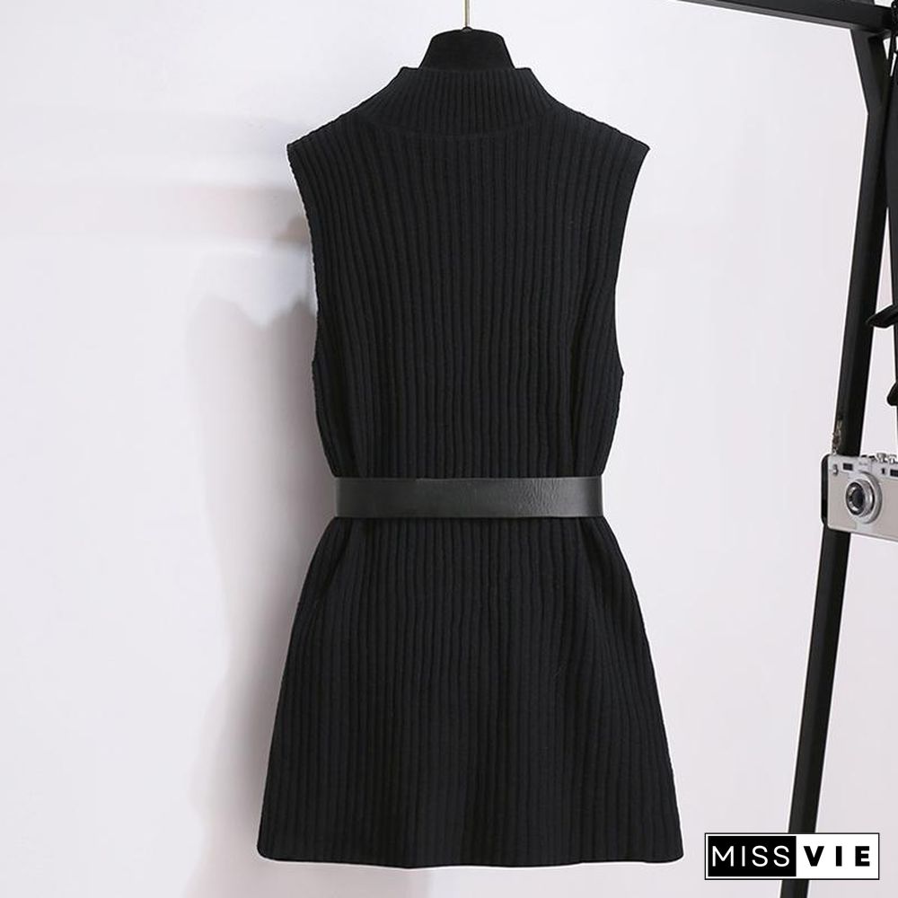 Sweet White Blouse+Knit Vest P15839