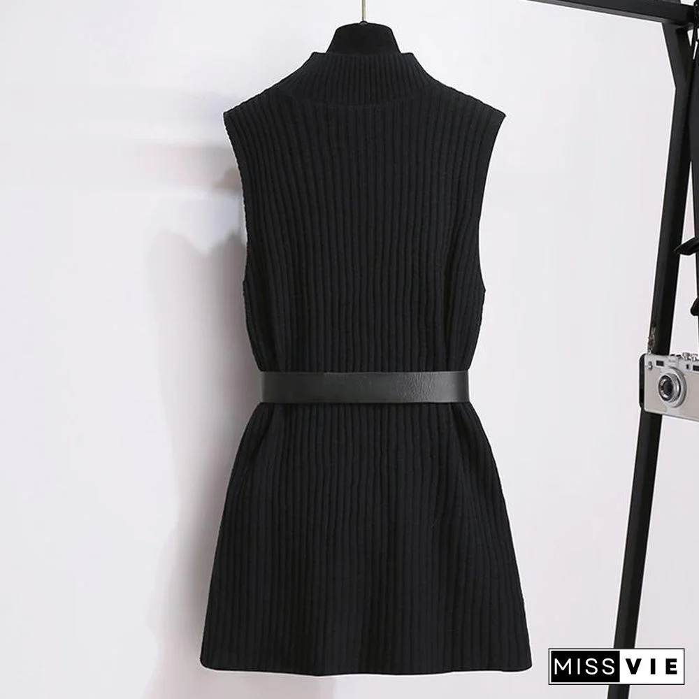 Sweet White Blouse+Knit Vest P15839