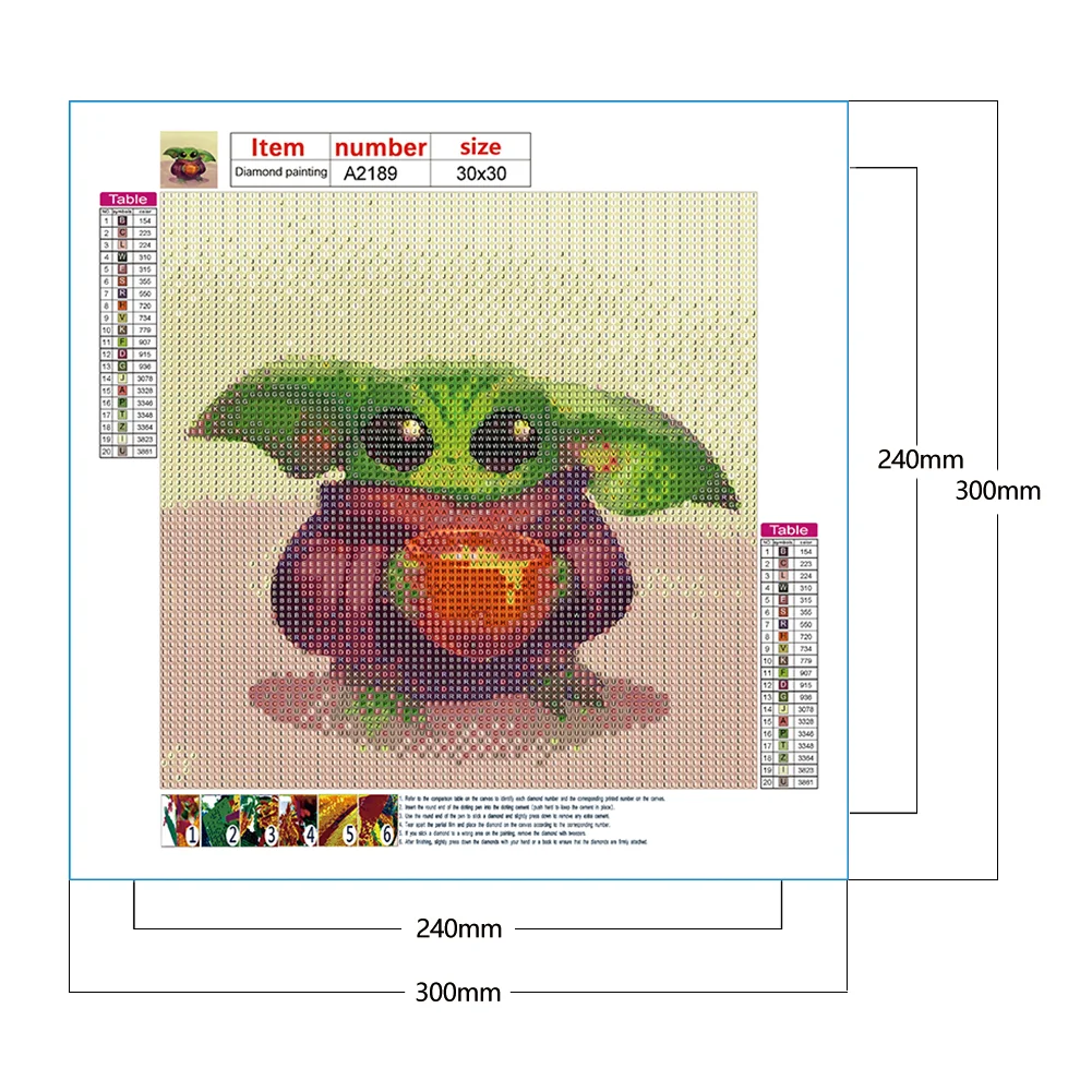 Full Round Diamond Painting 30*30cm - Yoda