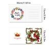 6Pcs Christmas Red Flower DIY Diamond Painting Card for Friends Family Gift