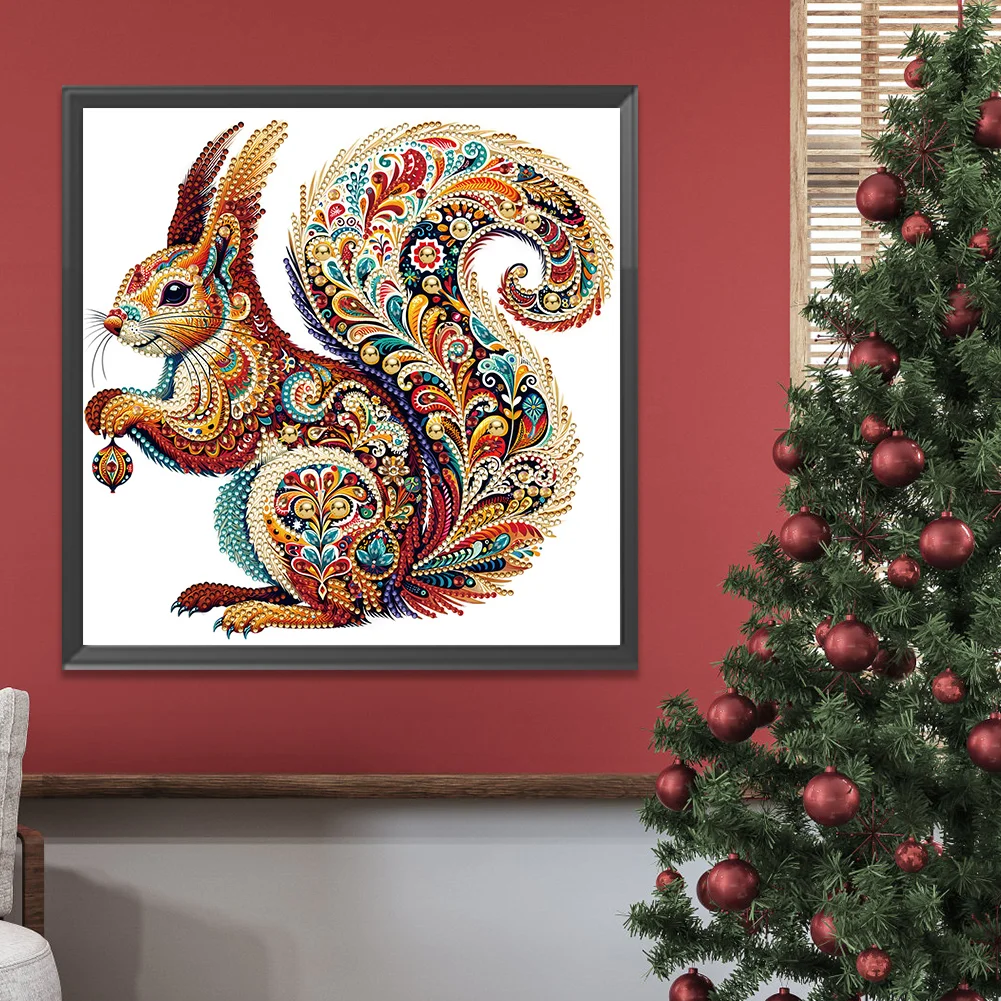 Diamond Painting - Partial Special Shaped Drill - Gorgeous Squirrel(Canvas|30*30cm)