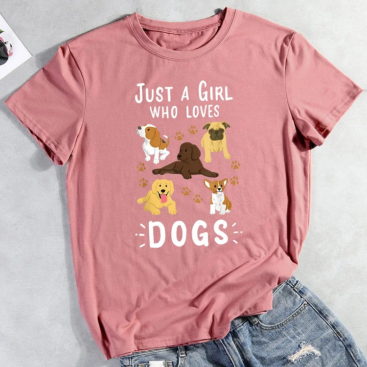 Just A Girl Who Loves Dogs T-Shirt-012906-CB