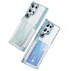 Card Slot Wallet Phone Case Transparent Hard Back Cover With Card Holder for Samsung S35 S24 Ultra S23 S22 PC Phone Case