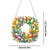 (US Only)Acrylic 2D Flat DIY Easter Egg Wreath Hanging Diamond Art Kits Wall Door Decor