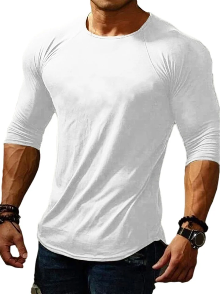 Men's T shirt Tee Tee Long Sleeve Shirt Plain Crew Neck Casual Sports Long Sleeve Clothing Apparel Muscle Big and Tall