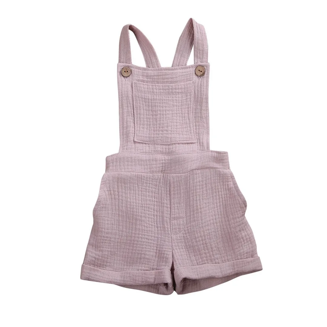 Infant Baby Toddler Bib Romper Unisex Boys Girls Bib Overall Solid Color Suspender Pants