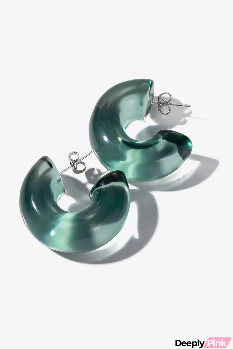 Resin C-Hoop Earrings