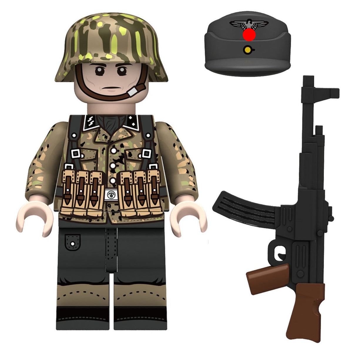 WW2 German Erbsenmuster Infantry Soldier Custom Minifigure Minifigure Bricks monstertoys