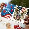 (US Only)6PCS DIY Independence Day Diamond Art Greeting Cards for Independence Day