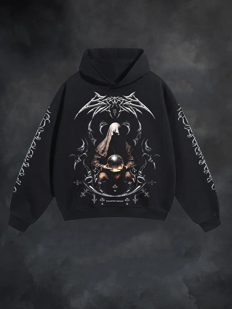 Dark Metal Crystal Ball Hooded Sweatshirt
