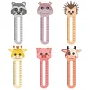 (US Only)6pcs Cartoon Animal Pattern 2D/Flat DIY Diamond Painting Ruler Bookmark Set