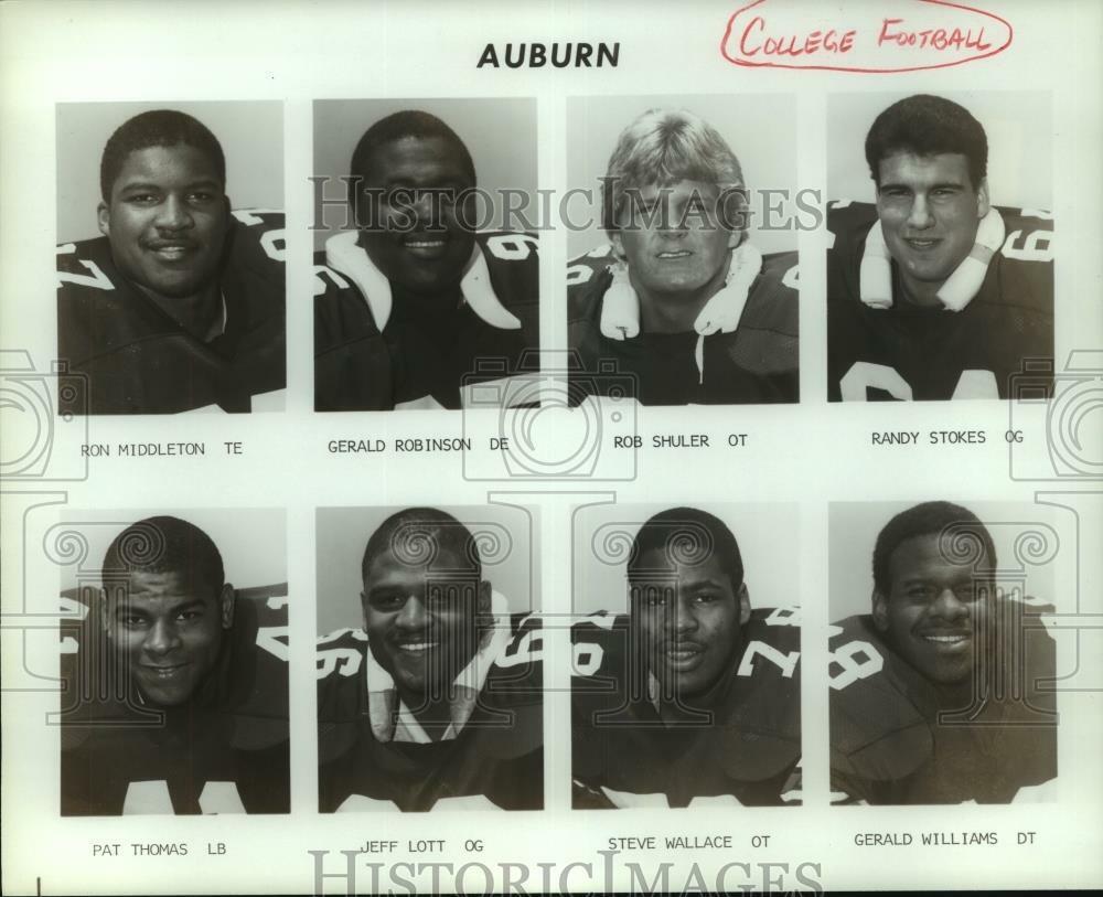 Press Photo Poster painting Auburn college football player mug shots - sas05727