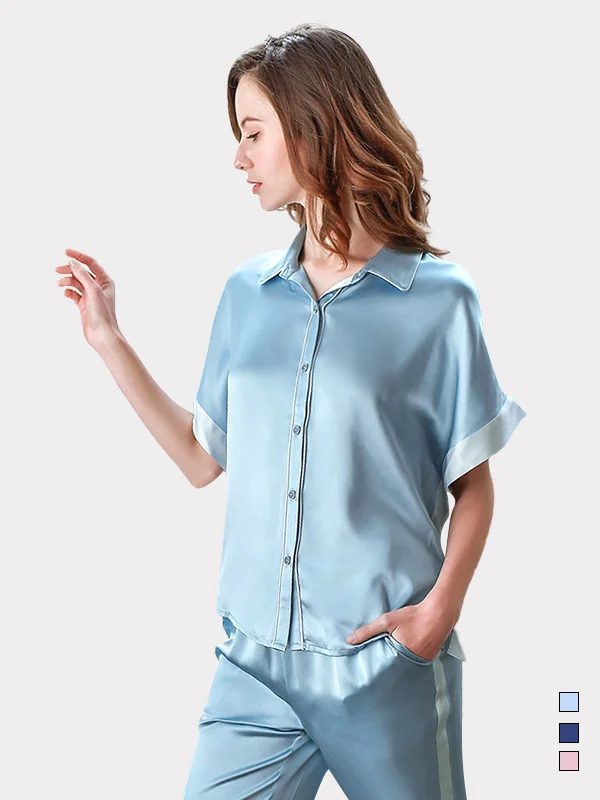 22 Momme Franch Silk Pajamas Set REAL SILK LIFE