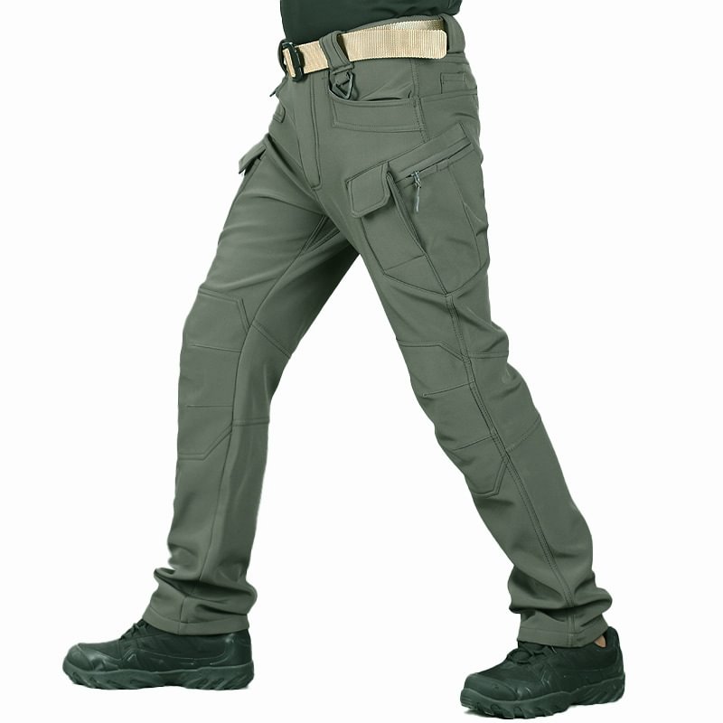 Men's Outdoor Tactical Wearproof Multi-pockets Fleece Warm Pants