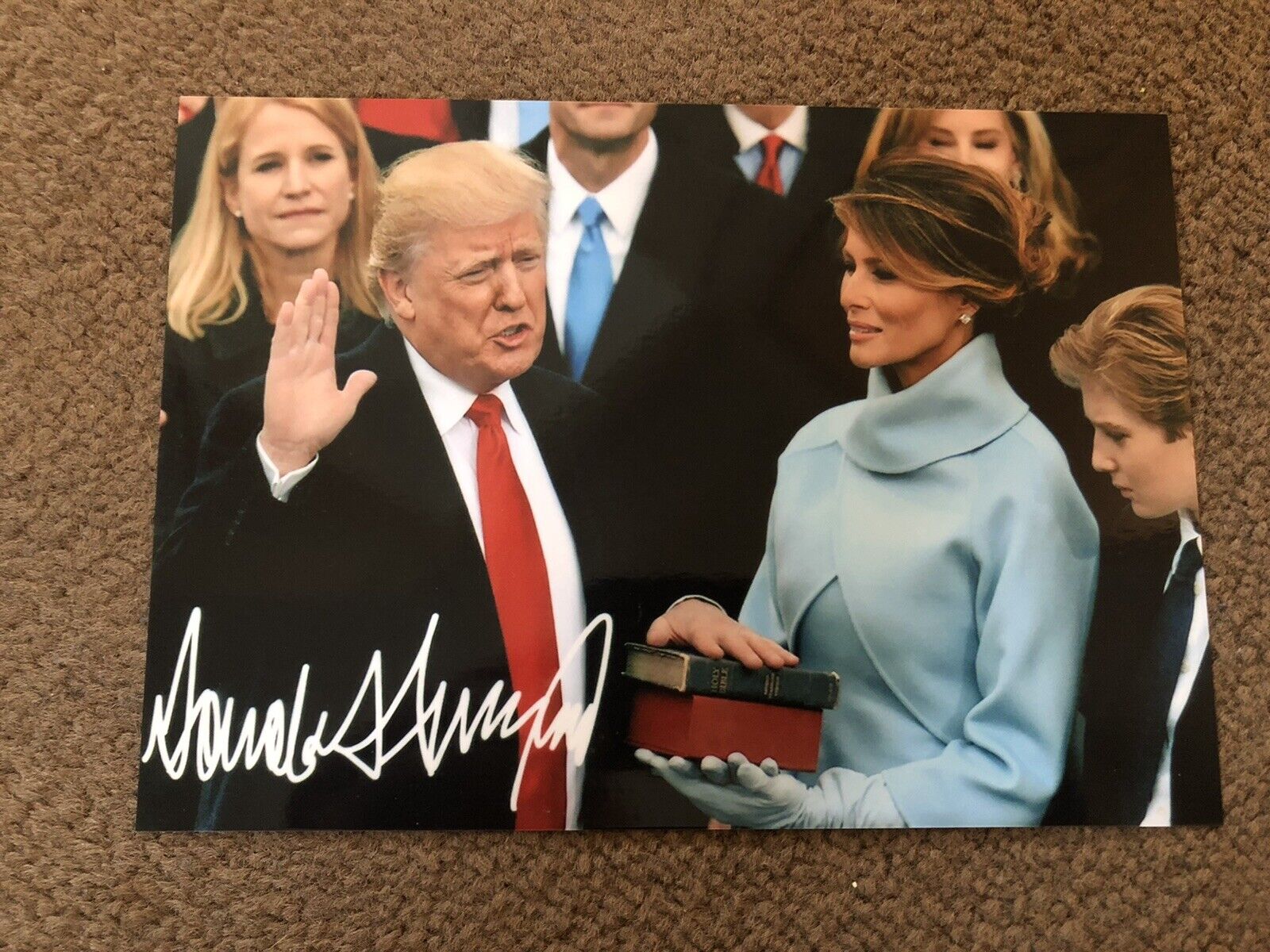 DONALD TRUMP (PRESIDENT OF USA) PRESIGNED Photo Poster painting- 7x5”