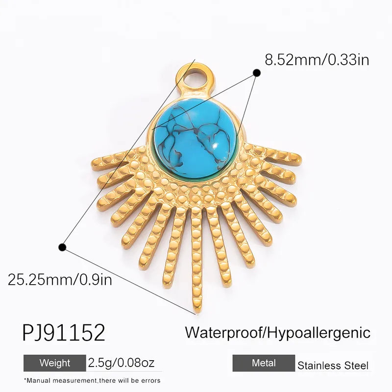 1 Piece 16.47mm 304 Stainless Steel Zircon Geometric Heart Shape Eye Pendant Jewelry Accessories