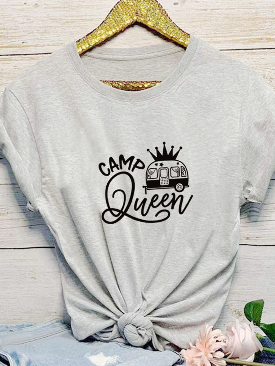 Camp Queen O Neck T-shirt