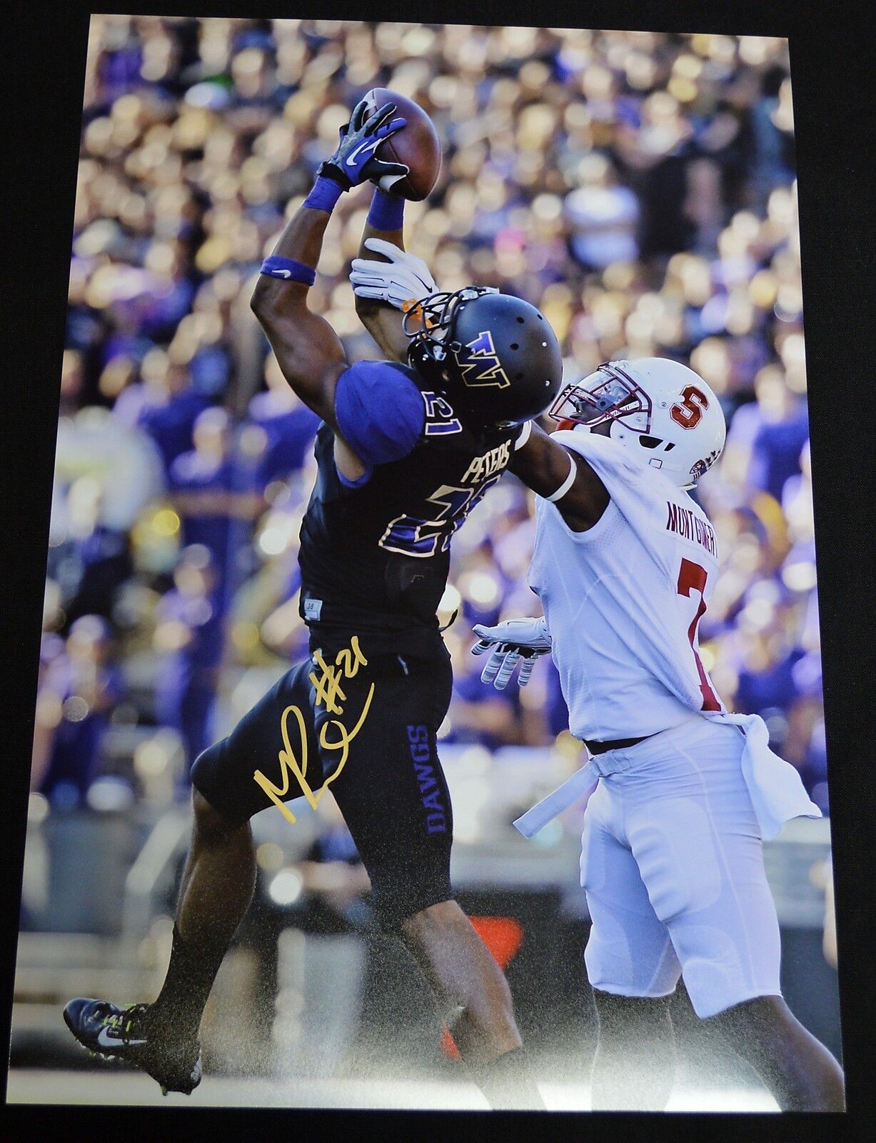 Marcus Peters 12x18 Photo Poster painting Autographed Signed AUTO UW Huskies vs Stanford