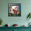 Diamond Painting-DIY Full Round Drill Frame Flower Pig