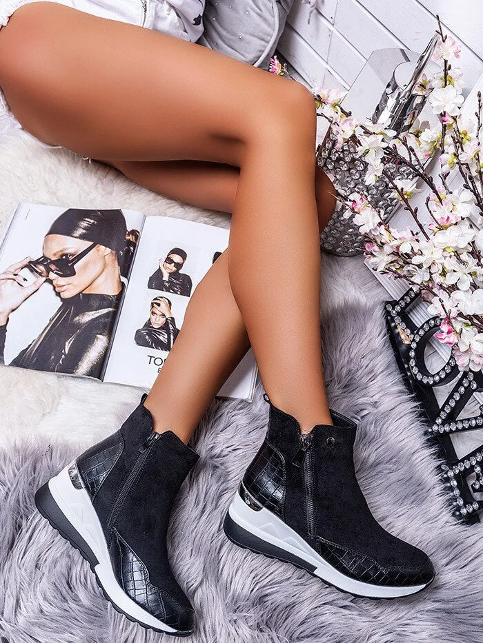 Plus Size Warm Plush Winter Boots Chunky Sneakers Ankle Boots Women Shoes Woman Zipper Buckle Thick Sole Platform Zapatos Mujer