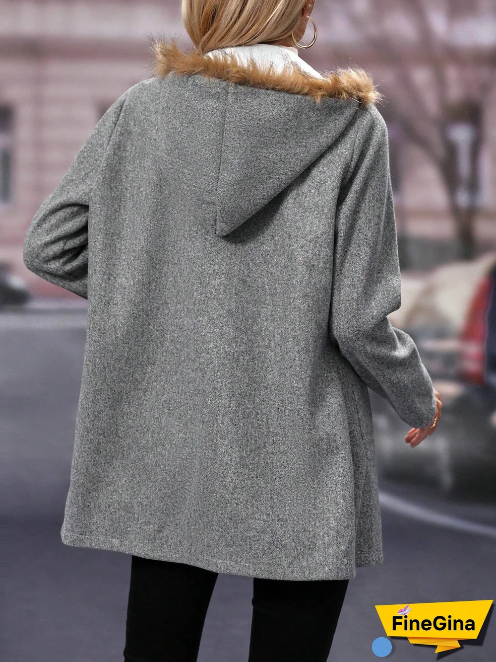 Basic Plain Hoodie Long Sleeve Outerwear