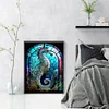 (US Only)Seahorse Printed Cross Stitch Kit 50x65cm DIY 11CT Thread Art Needlework Decor