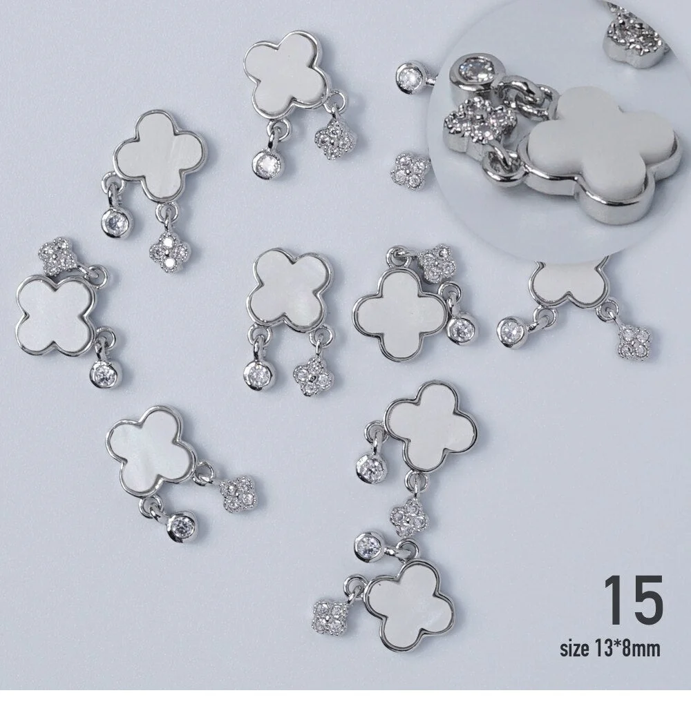 Nail jewelry 3D Alloy high quality zircon Butterfly Flower crystal Pearl Metal Manicure Nails DIY Accessories Nail Decor-Nail Inspo