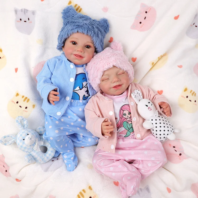 Babeside Joyce & Olivia 20" Realistic Reborn Baby Girls Doll Newborn Twins