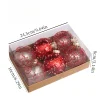 6PCS Christmas Tree 8CM Delicate Hanging Decor Balls