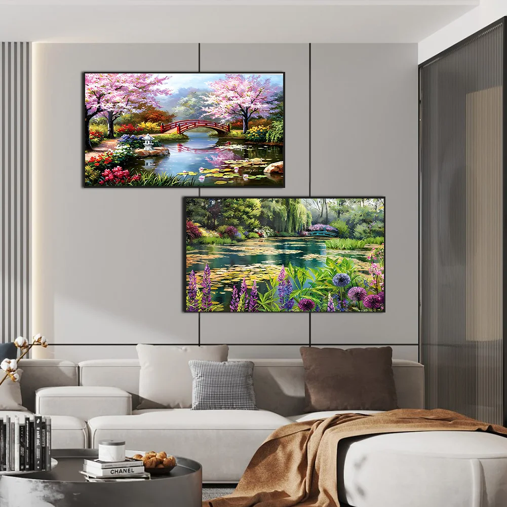 2pcs Diamond Painting - Full Round Drill - Landscape(Canvas|70*40cm)