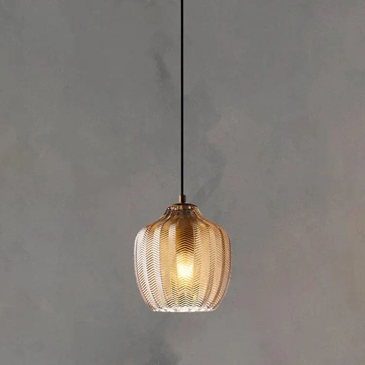 Nordic Wavy Glass Shaded Single Head Pendant Light