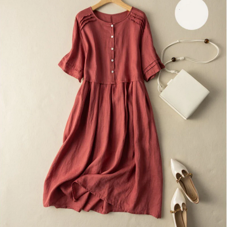 Leinen Vintage Hemdkleid