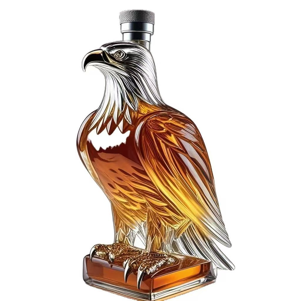 Tegooe Eagle Decanter Hand-Blown Glass Whiskey Liquor Dispenser for Spirits 350ml118oz