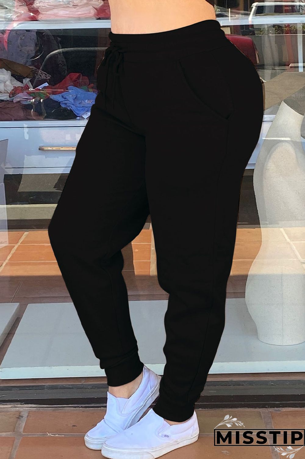 Khaki Street Solid Frenulum Bottoms