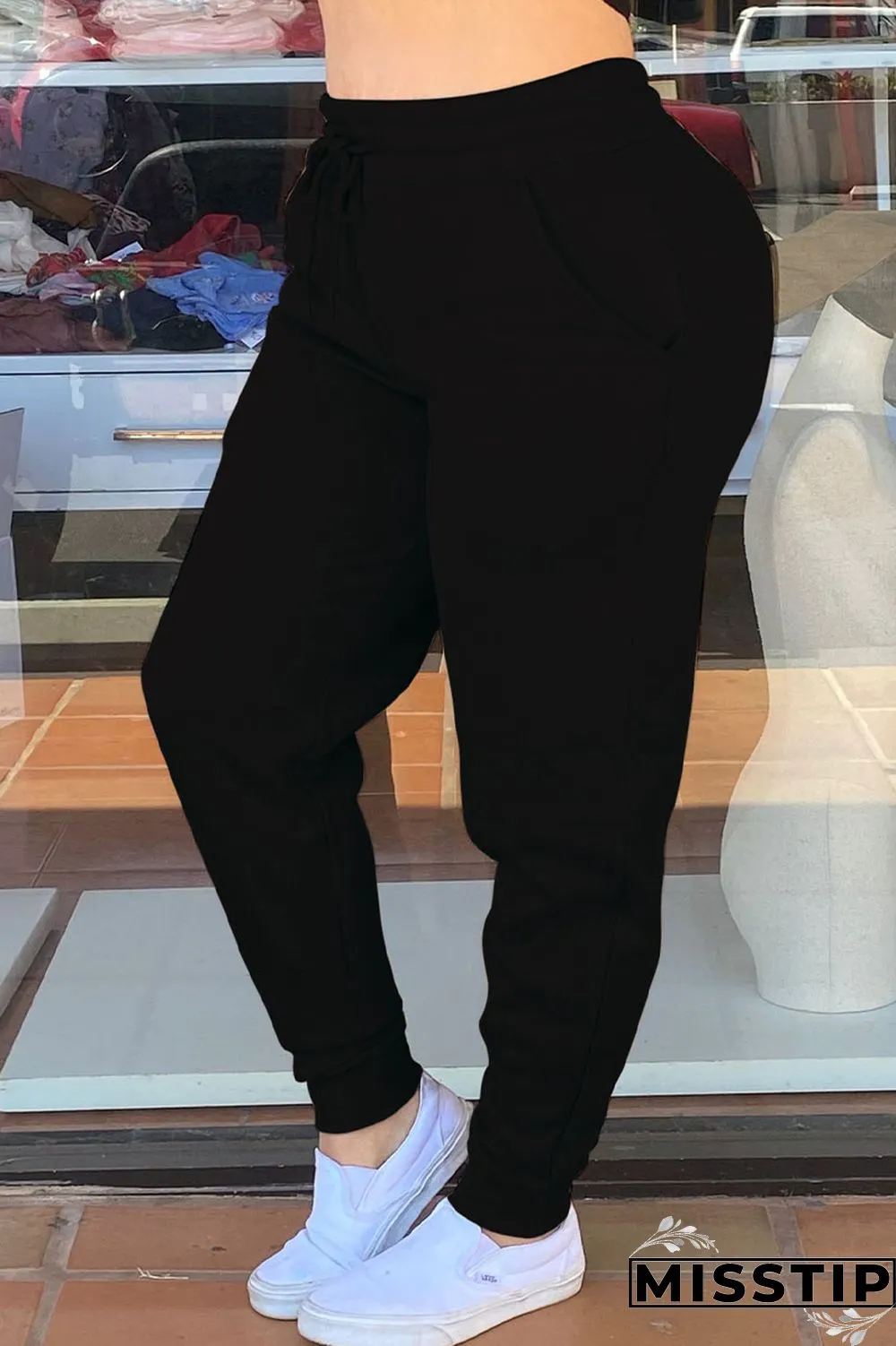 Khaki Street Solid Frenulum Bottoms