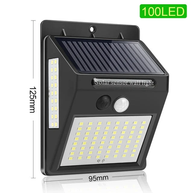 144 100 LED Solar Light Outdoor Solar Lamp PIR Motion Sensor Solar Powered Sunlight Street Light for Garden Decoration