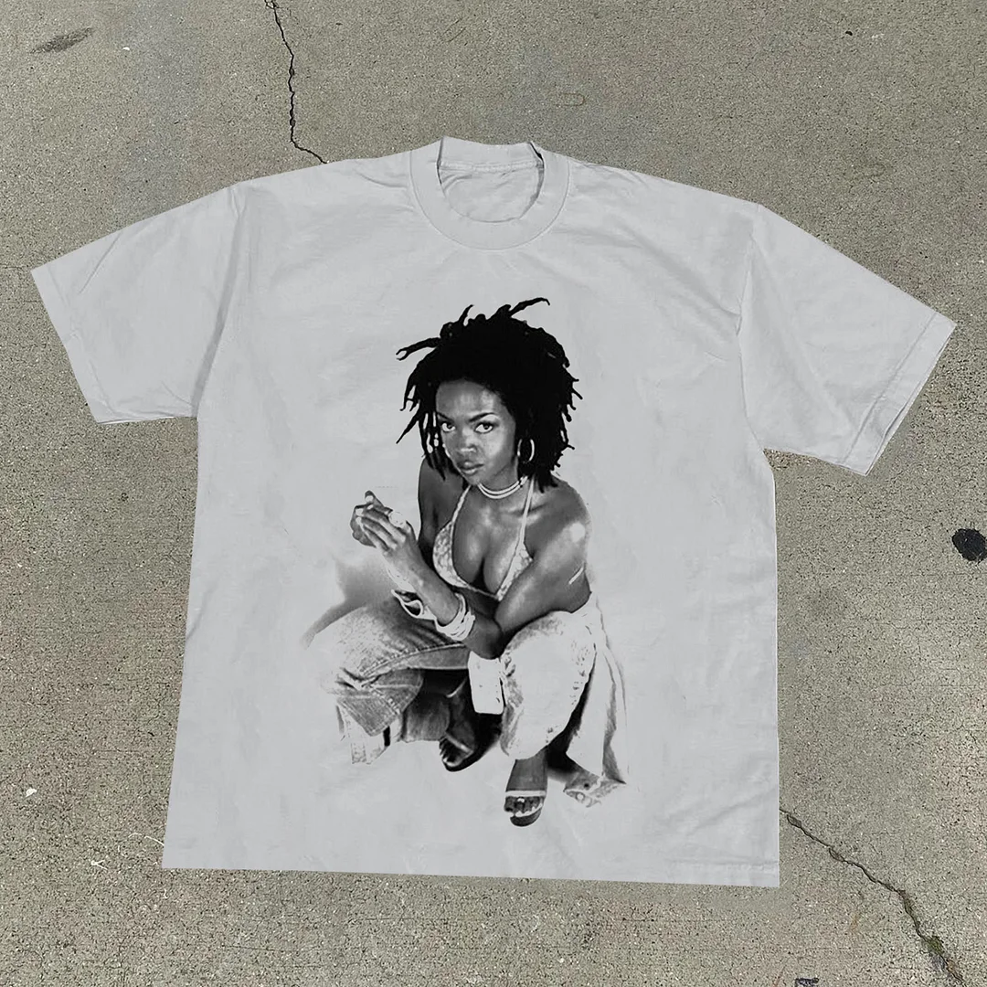Casual Lauryn Hill Print Short Sleeve T-Shirt