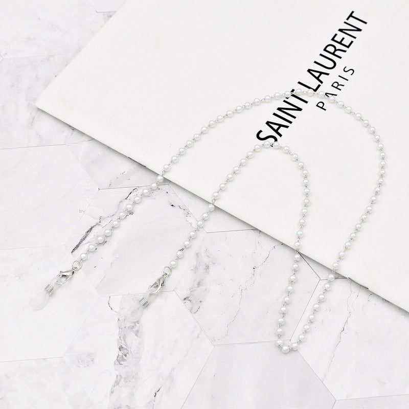 Fashion Geometric Beads Pearl Glasses Chain