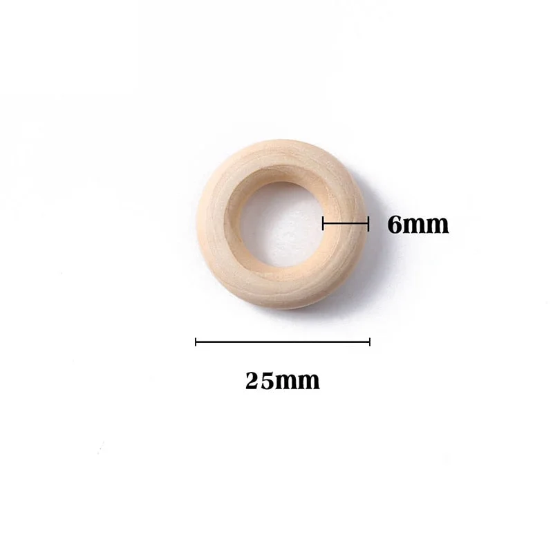 10PC 25mm, 40mm, 50mm Maple Wood Ring Handmade Wooden Rings For DIY Gifts Nursery Home Decoration Natural Log Wooden Rings