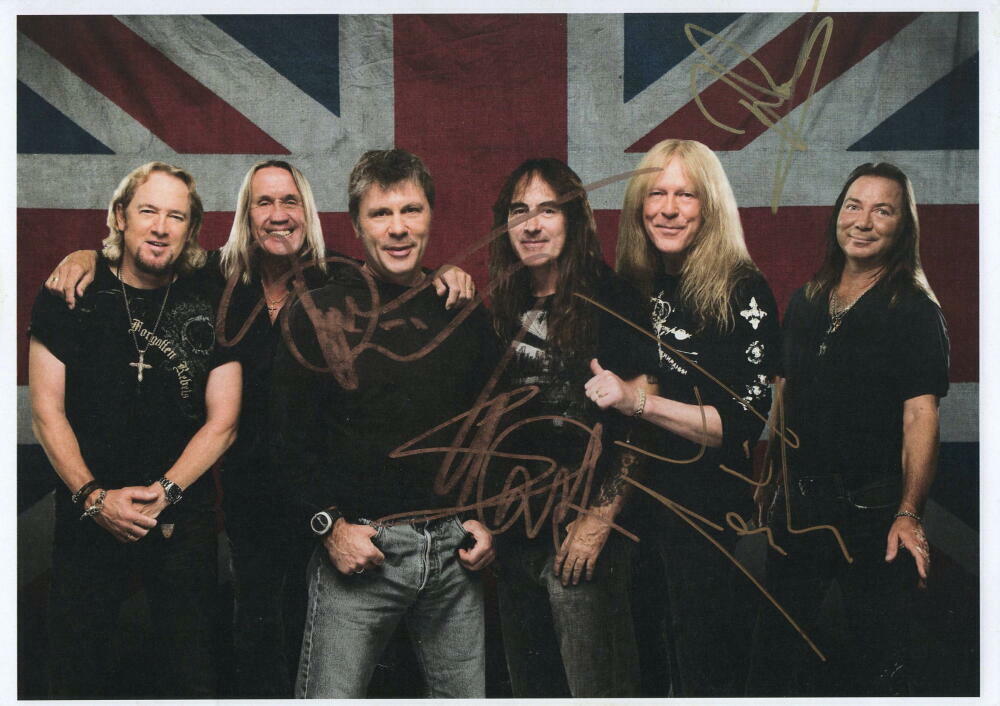 IRON MAIDEN BAND (X4) SIGNED AUTOGRAPH 8X10 Photo Poster painting STEVE HARRIS BRUCE DICKINSON