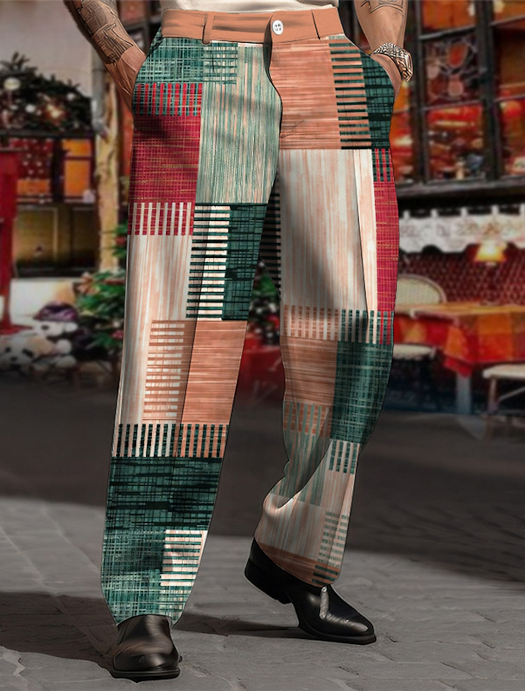 Men's Geometric Casual 3D Printed Street Pants 009