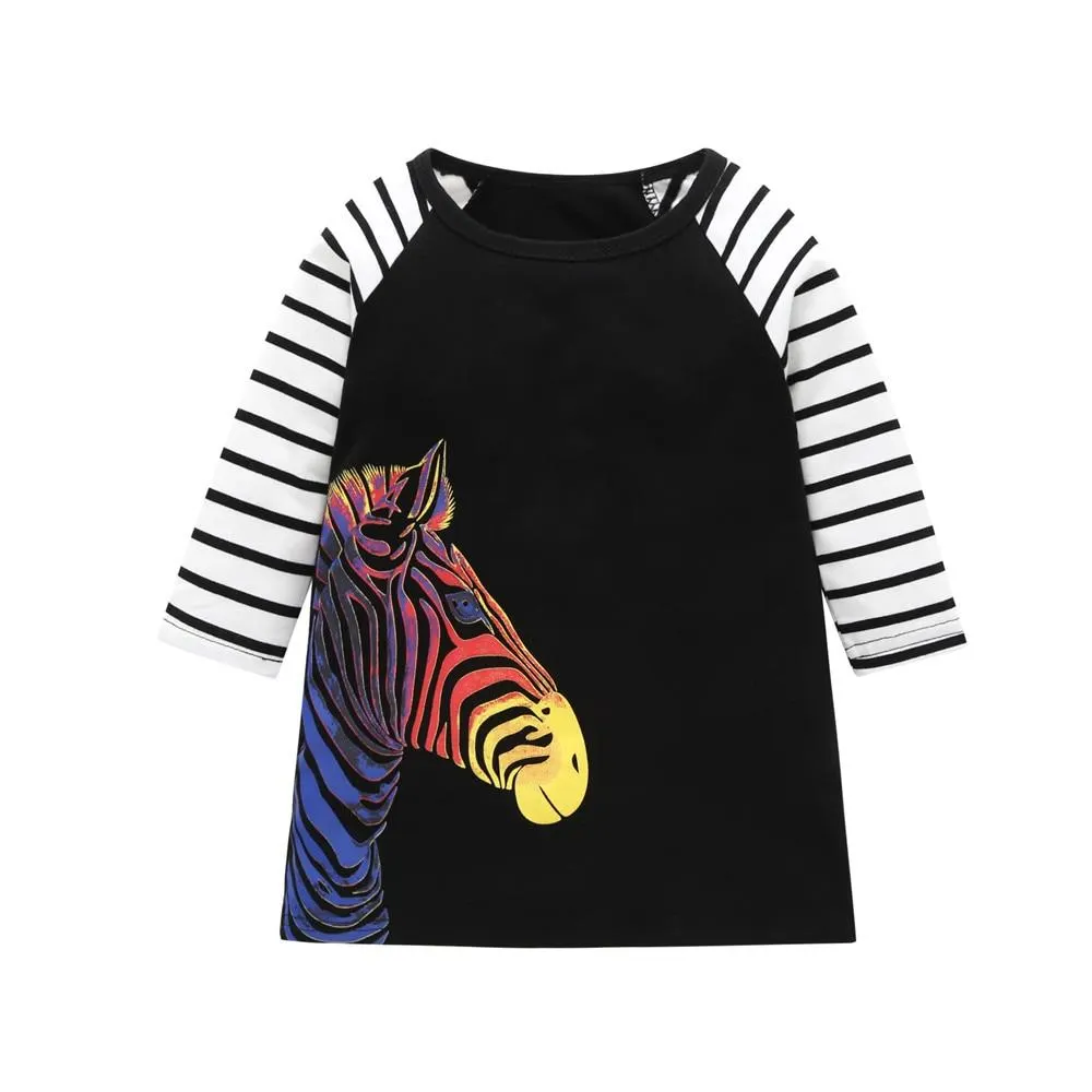 2020 Kids Long Sleeve Dresses Girl Elegant Striped Princess Dress Girls Christmas Dress 2 3 4 5 6 7 Years Children's Clothing
