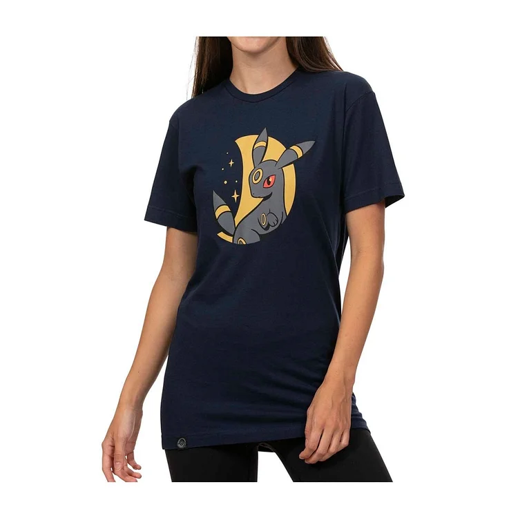 Light of the Moon: Umbreon Navy Relaxed Fit Crew Neck T-Shirt - Adult