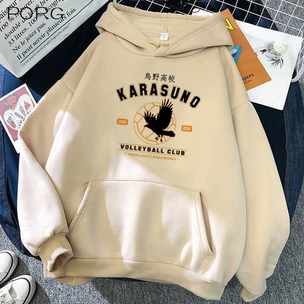 Hot New Cartoon Hoodie Funny Harajuku Karasuno Fly High Graphic Sweatshirt Unisex Top - Shop Trendy Women's Fashion | TeeYours