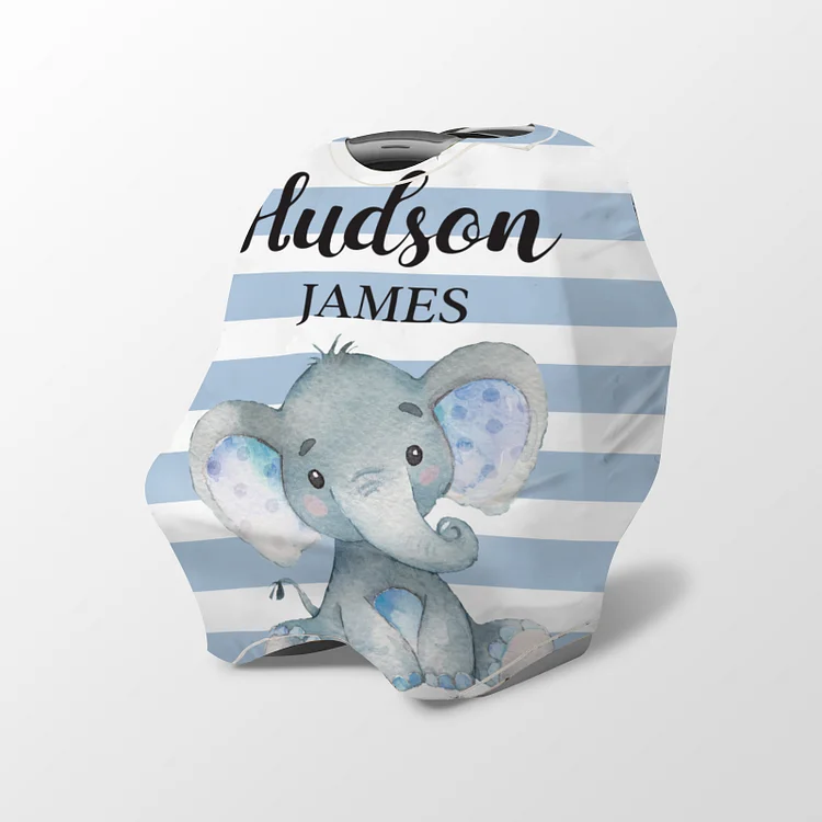 Personalized Elephant Baby Car Seat Canopy| Canopyl206