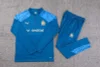 2023/2024 Olympique de Marseille Half-Pull Training Suit Blue Football Jersey Set