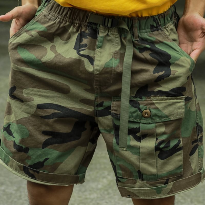 Military Camo Multi-Pocket Cargo Casual Shorts
