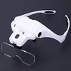 Adjustable Lens Wearing Type Glasses Magnifier Loupe Kit with LED Lights